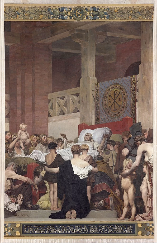 Pierre Puvis de Chavannes - La storia di santa Genoveffa, La morte, Panthéon, Paris, dettaglio 1